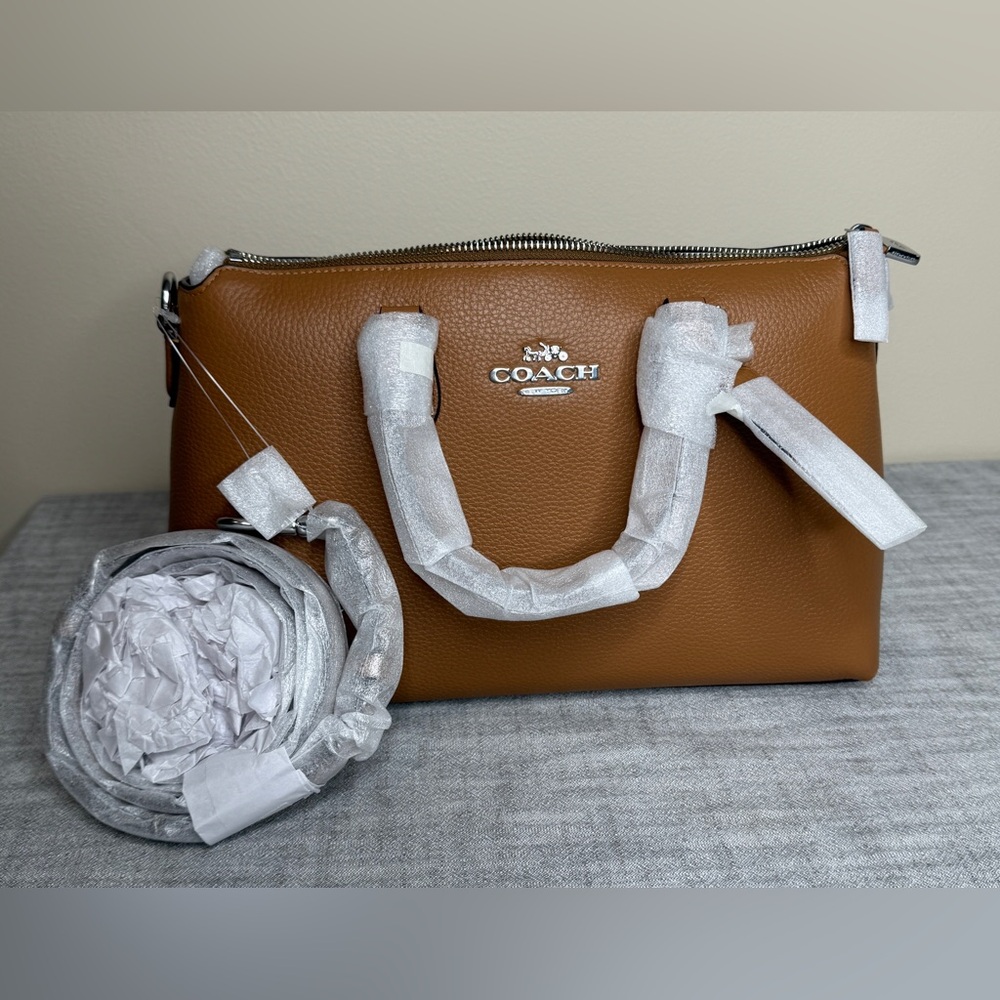 Coach Georgia Satchel Bag in Light Saddle/Silver NWT - Picture 10 of 10